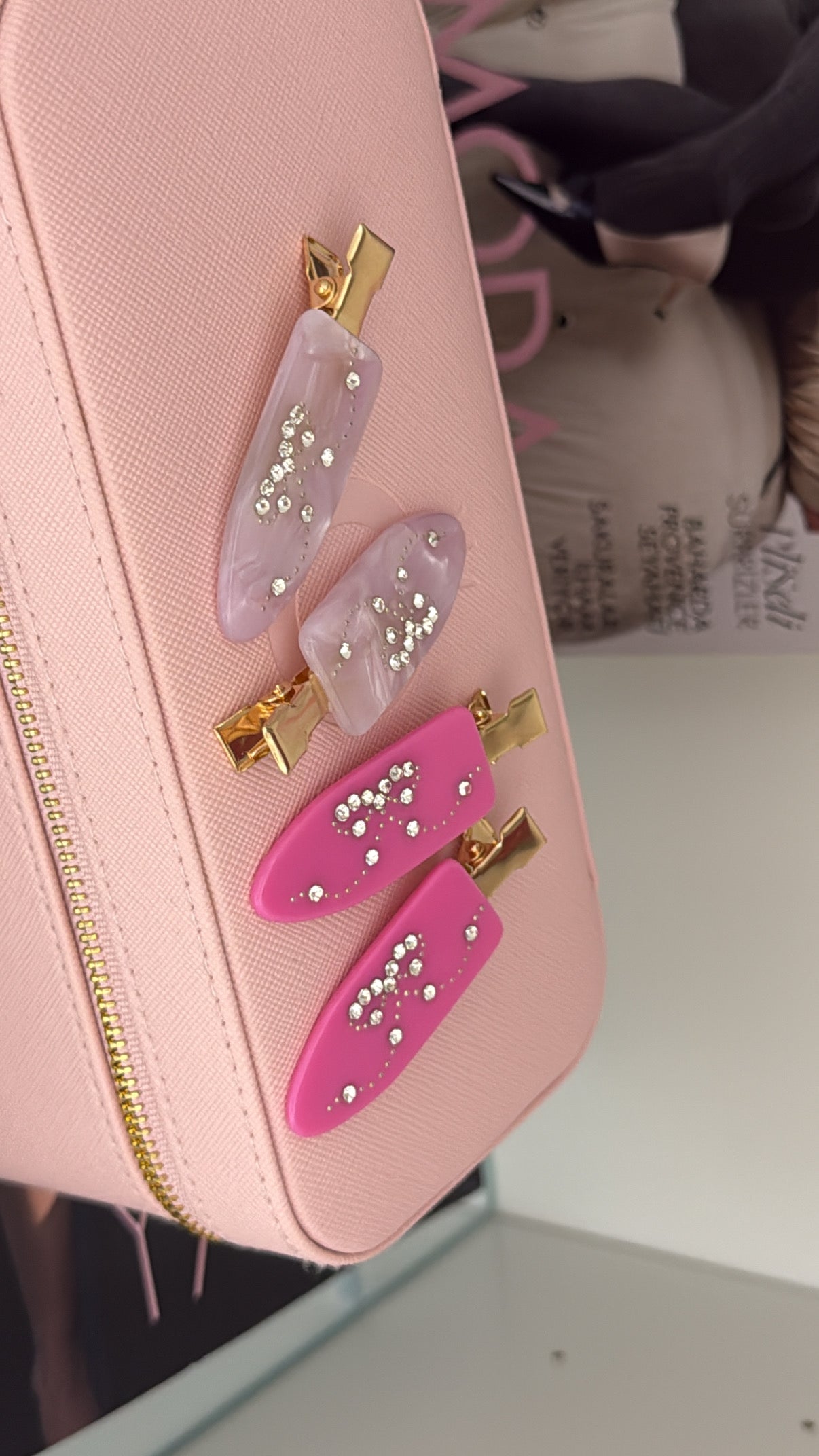 Glossy Ribbon Pens Toka Set (Pembe)