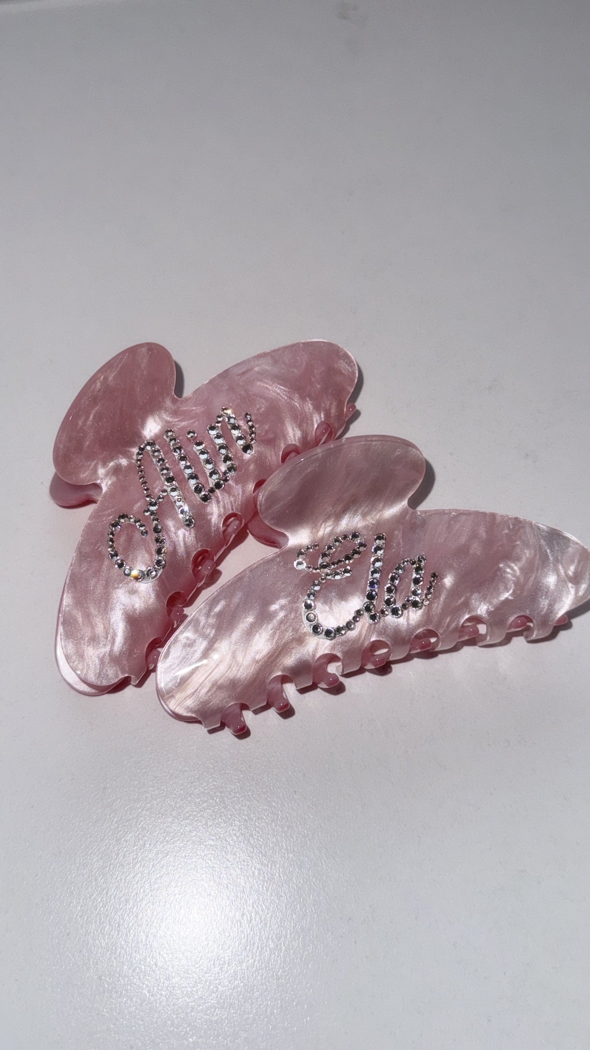 Kişiselleştirilmiş Pembe Asetat Saç Tokası
