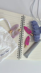 Glossy Ribbon Pens Toka Set (Pembe)