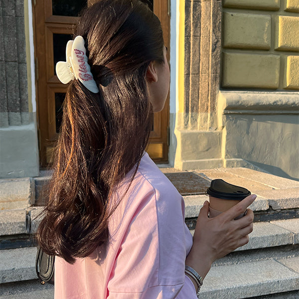 Glossy Taşlı Asetat Toka