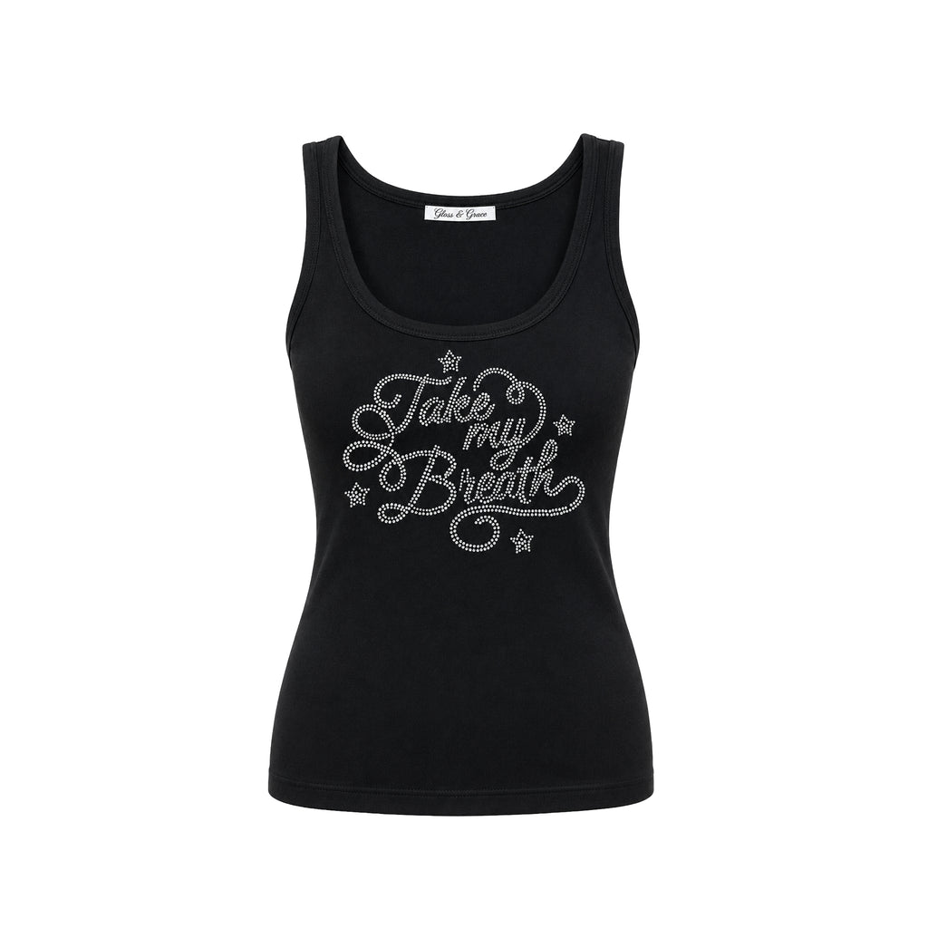 Take My Breath Siyah Taşlı Atlet