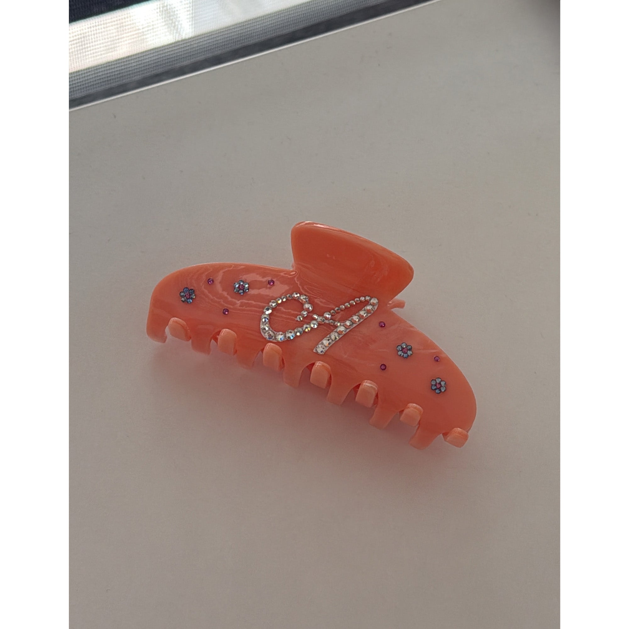 Kişiselleştirilmiş Turuncu Asetat Saç Tokası